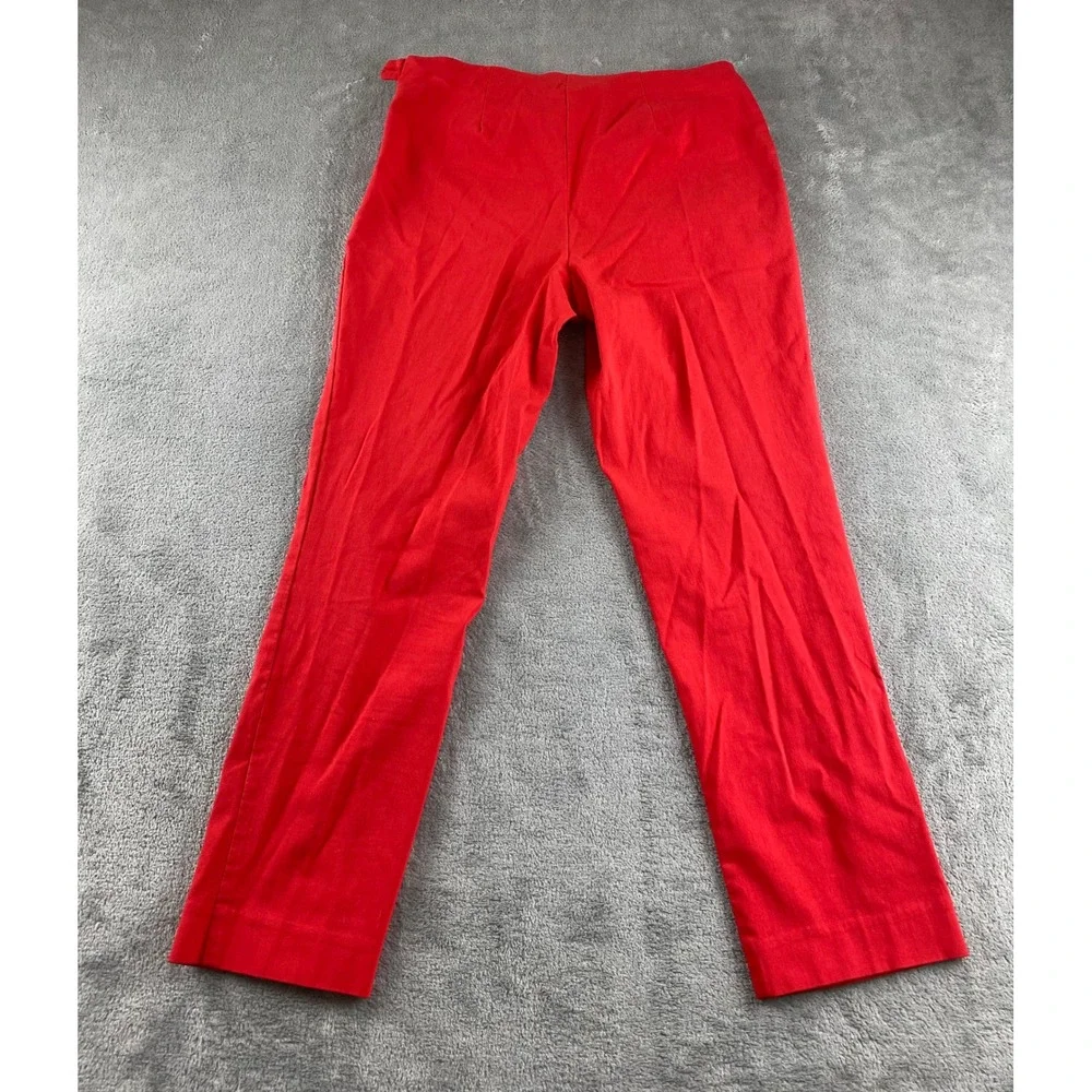 Style Co Petite Red Stretch Straight Leg Pants Women's Size 10P‎